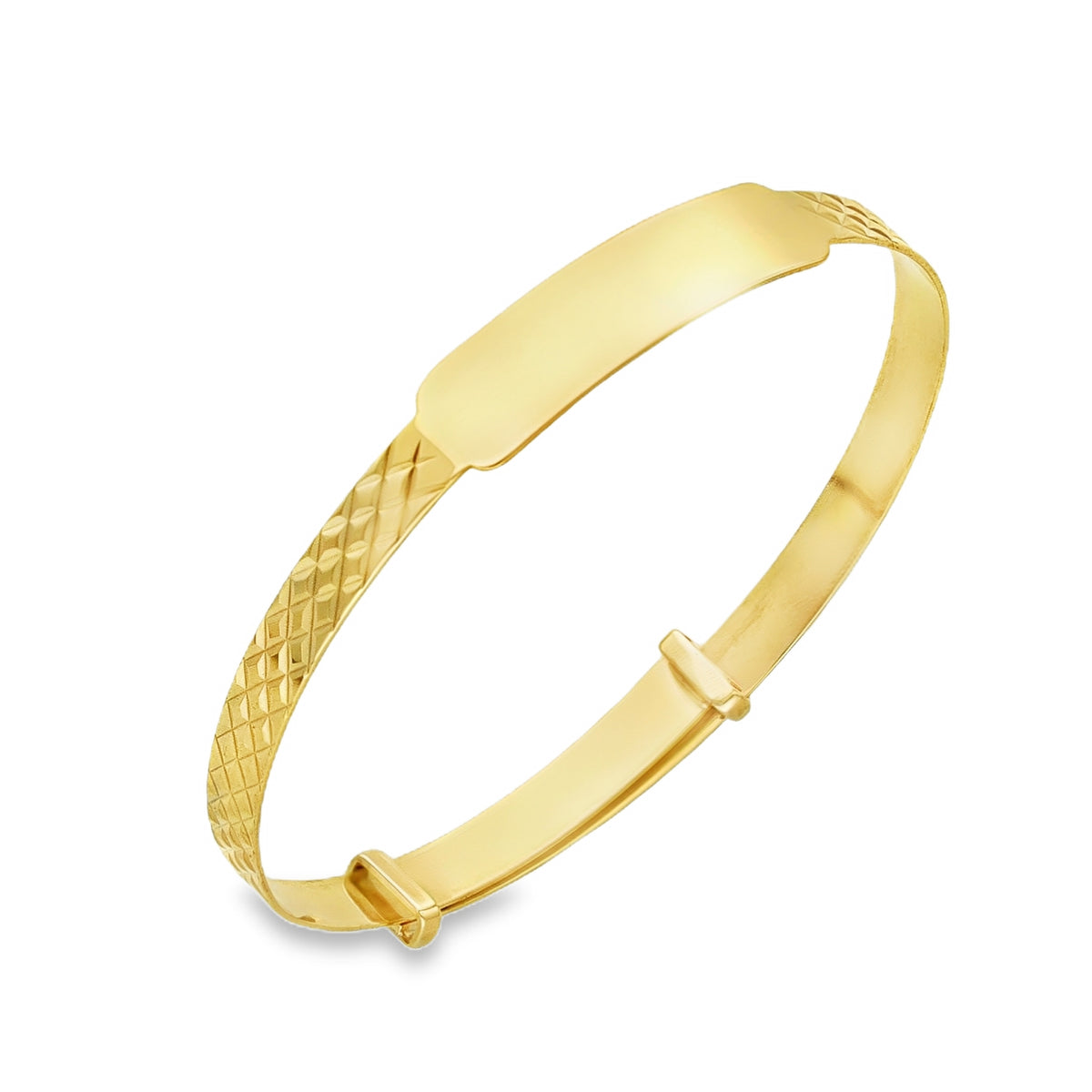 9ct Yellow Gold Adjustable Baby Bangle - 12cm-14.5cm - 2.5g