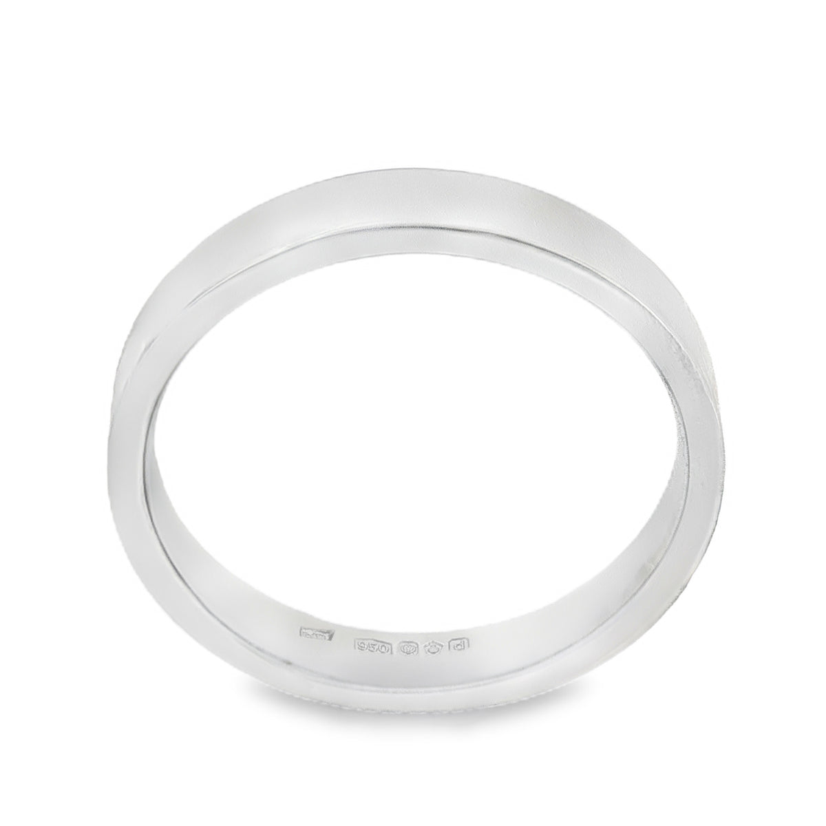 950 Platinum Plain Court Wedding Band - Size M - 3.5mm