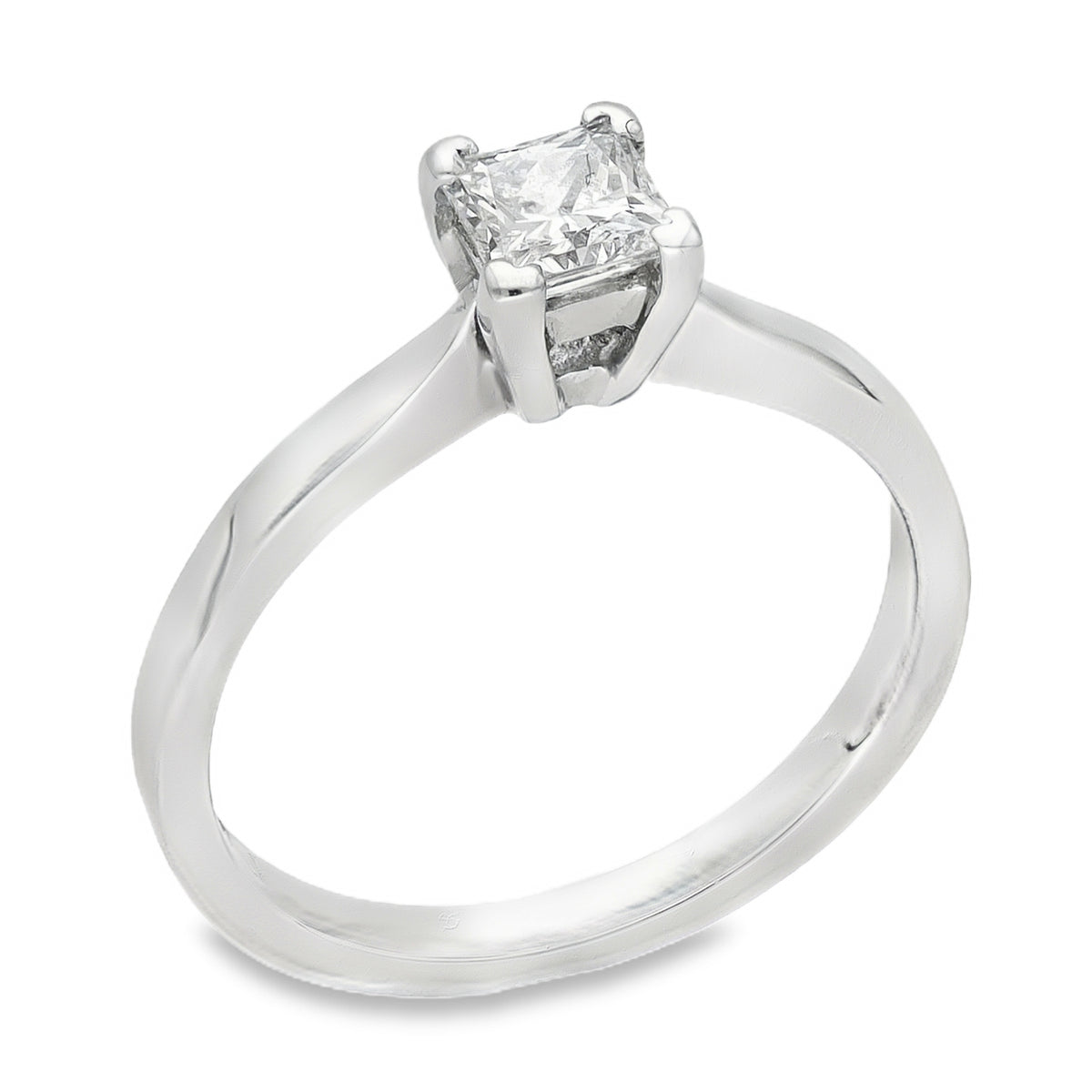 950 Platinum Princess Engagement Diamond Ring - Size L - 0.28ct
