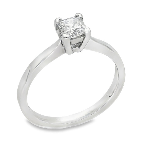 950 Platinum Princess Engagement Diamond Ring - Size L - 0.28ct