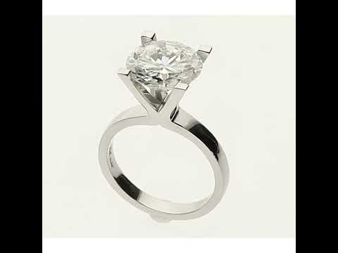 950 Platinum Diamond Engagement Ring - Size M - 4.57ct